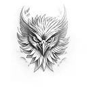 warrior with a black eagle tattoo design idea