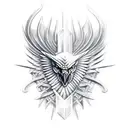 warrior with a black eagle tattoo design idea