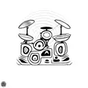 bongos percussion with kea sol of music tattoo design idea