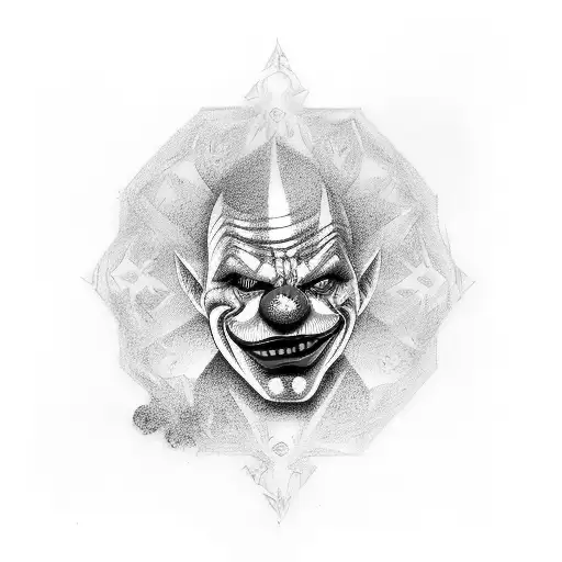 evil clown tattoo design idea