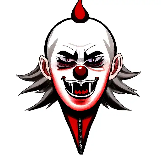 evil clown tattoo design idea