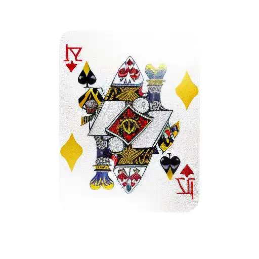 harlequin full body ace of spades card behind tattoo design idea