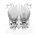 Nefertiti and Bastet surrounded by ancient Egyptian hieroglyphs tattoo design idea