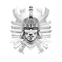 Aztec warrior armor  tattoo design idea