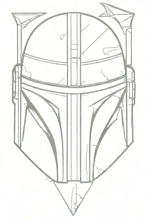 mandalorian helmet tattoo design idea