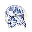 two wolves howling at the moon tattoo design idea