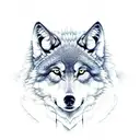 two wolves tattoo design idea
