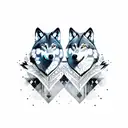 two wolves tattoo design idea