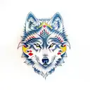 two wolves tattoo design idea