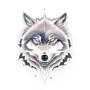two wolves tattoo design idea