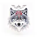 two wolves tattoo design idea