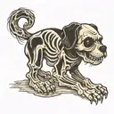 dog skeleton tattoo design idea