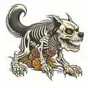 dog skeleton tattoo design idea