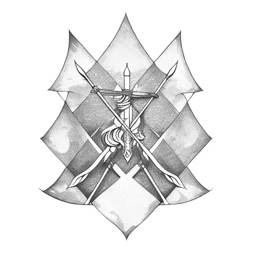 bow and arrow  tattoo design idea