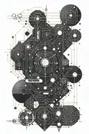 morse code and space themed tattoo tattoo design idea