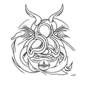 Capricorn symbol, Pisces symbol, Cancer symbol & Gemini line art tatoo tattoo design idea