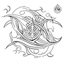 Capricorn symbol, Pisces symbol, Cancer symbol & Gemini line art tatoo tattoo design idea