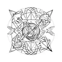 Capricorn symbol, Pisces symbol, Cancer symbol & Gemini line art tatoo tattoo design idea