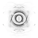 Create a minimalistic black and white tattoo design incorporating an infinity symbol. Inside the loops of the infinity s tattoo design idea