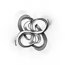 Create a minimalistic black and white tattoo design incorporating an infinity symbol. Inside the loops of the infinity s tattoo design idea