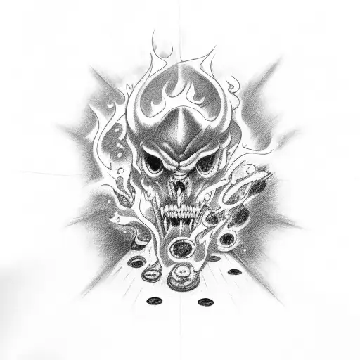 batalha entre ceu e inferno tattoo design idea