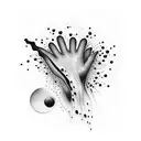 Gel nails dripping in black ink tattoo design idea