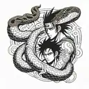 sasuke with snake around him tattoo design idea