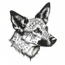 blue healer dog face tattoo design idea