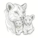 lioness and cub tattoo design idea