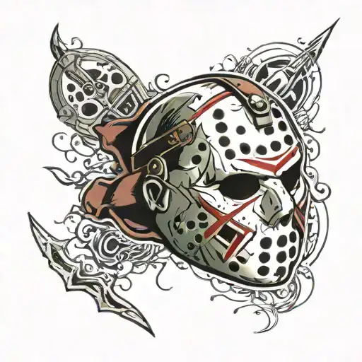 Jason Voorhees mask cut off  tattoo design idea