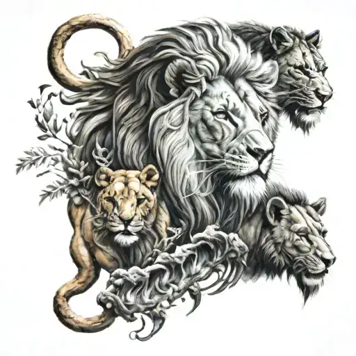 together with a scorpion, a lion and a ram connect with nature and weather elements for a forearm tattoo design idea