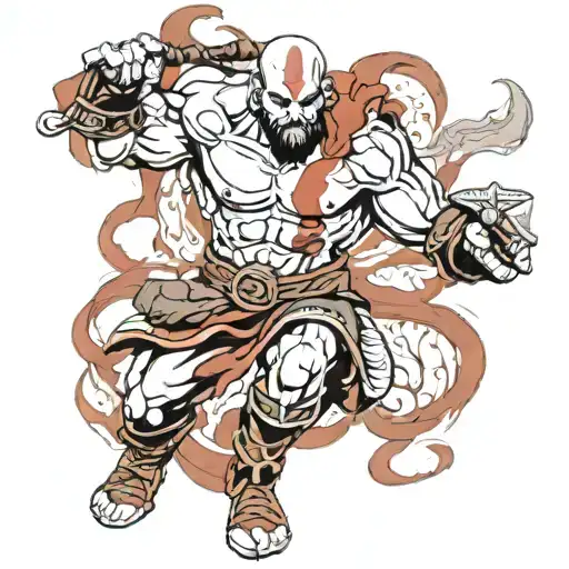 Kratos in God of War tattoo design idea