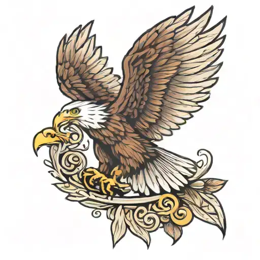 Eagle with open wings tattoo design idea