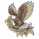 Eagle with open wings tattoo design idea