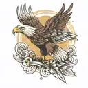 Eagle with open wings tattoo design idea