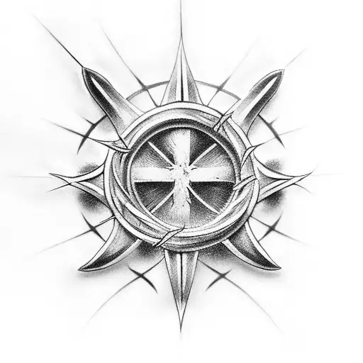 crown of thorns, crusader cross, tetelestai tattoo design idea