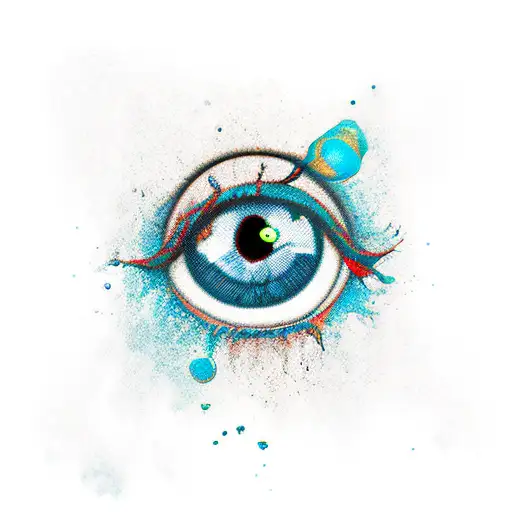 eyeball with eyelid tattoo design idea