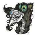 Sri krishna flute and a peacock feather tattoo design idea