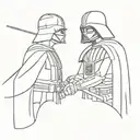 darth vader vs anakin tattoo design idea