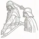 darth vader vs anakin tattoo design idea