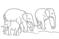 elephants walking in a line tattoo design idea