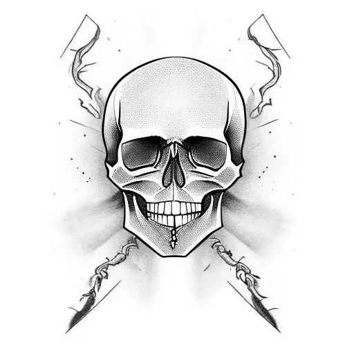 Skull, smoking tattoo design idea