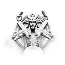 A black-grey tattoo depicting Jesus walking on water with hieroglyphics and Greek symbols surrounding him tattoo design idea