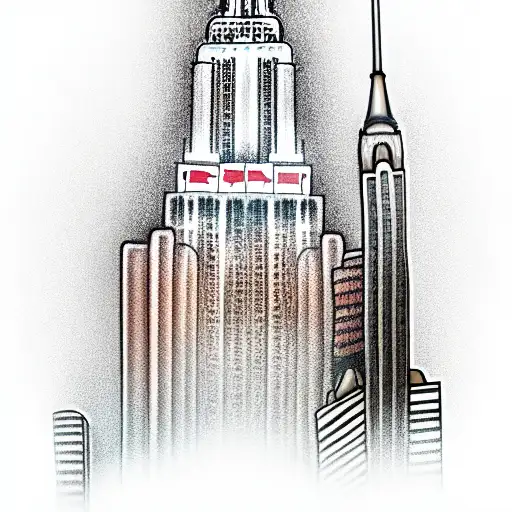 horse with Empire State Building in its head, no background, full image  tattoo design idea