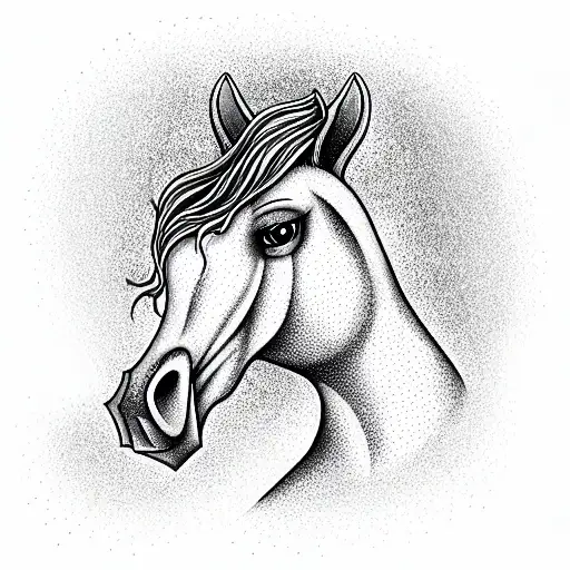 horse with a church  growing out its head  tattoo design idea