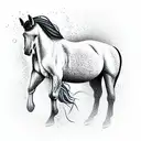horse with a church  growing out its head  tattoo design idea