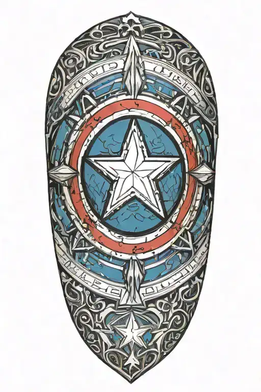 Captain America Shield with 'ATC' lettering tattoo tattoo design idea