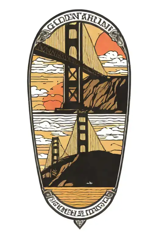 golden gate bridge tattoo design idea