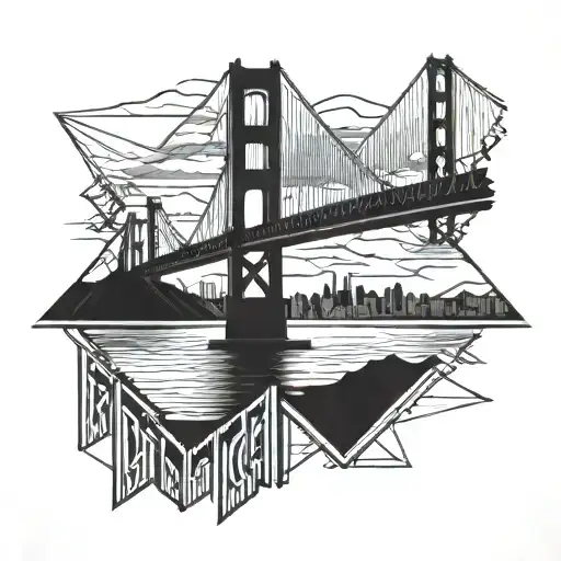 golden gate bridge tattoo design idea