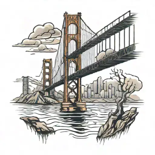 golden gate bridge tattoo design idea